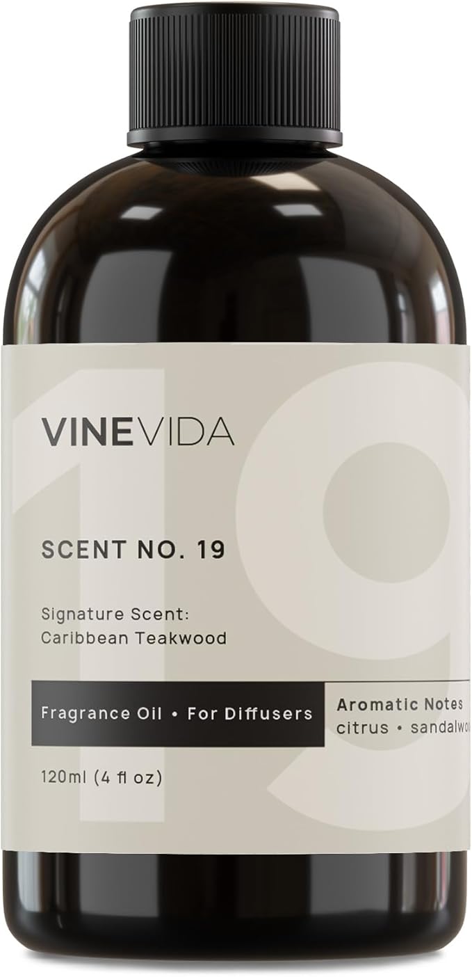 VINEVIDA [4 Fl Oz] Caribbean Teakwood Diffuser Oil - Hotel Fragrance Collection Diffuser Oil, Hotel Scent Diffuser - Fragrance Oil for Cold Air Diffuser - Hotel Oil Scents - Hotel Scent Home