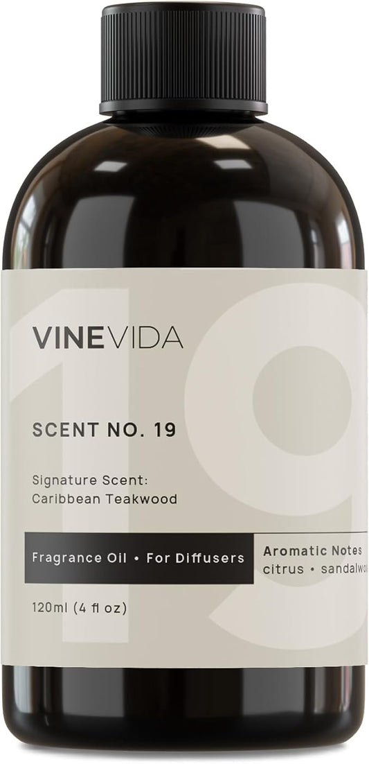 VINEVIDA [4 Fl Oz] Caribbean Teakwood Diffuser Oil - Hotel Fragrance Collection Diffuser Oil, Hotel Scent Diffuser - Fragrance Oil for Cold Air Diffuser - Hotel Oil Scents - Hotel Scent Home