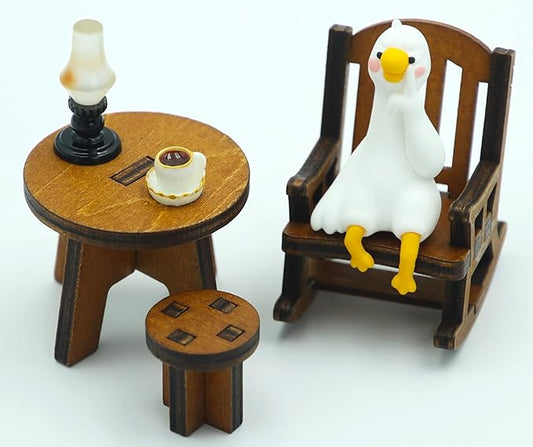 Miniature Ducks Figurines Statue, Adorable Ducks Collectibles Mini Sculpture for Shelf Desk and Bedroom Decor, Cute Home Decorations and Gifts (Sitting Posture Duck)
