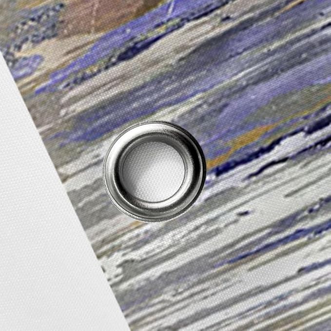 JAWO Abstract Shower Curtain, Modern Aesthetic Stripe Shower Curtain Sets with 12 Hooks for Bathtub Bathroom Gray Purple Contemporary Abstract Painting Fabric, 69x84