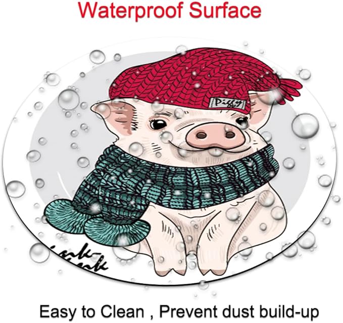 Cute Pig Round Mouse pad Customized Mousepad Non-Slip Rubber Base Mouse Pads for Computers Laptop Office Desk Accessories Mouse pad