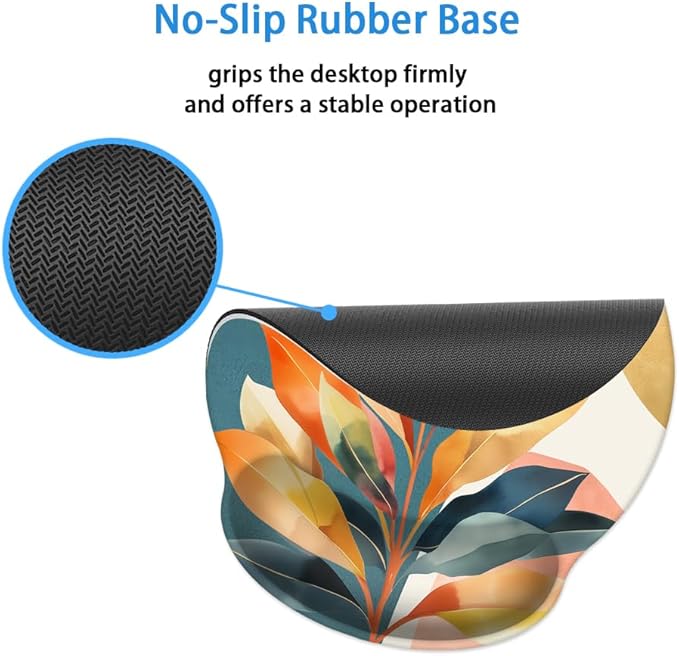 Ergonomic Mouse Pad with Memory Foam Wrist Rest Support Design,Relieve Wrist Pain Mousepad,Non-Slip Base for Laptop,Computer,Office Desk Accessories,Carpal Tunnel,Aesthetic Design