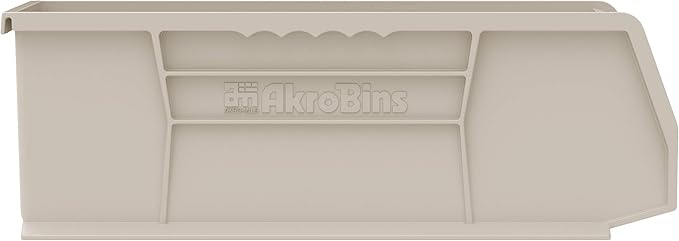 Akro-Mils 30234 AkroBins Plastic Storage Bins, Space-Saving Stackable Bins for Garage, Pantry, Craft Organization, 15" x 5" x 5", Clear, 12-Pack