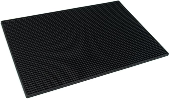 PVC Bar Service Mat for Cocktail Bartender 18x12 inches (Black)