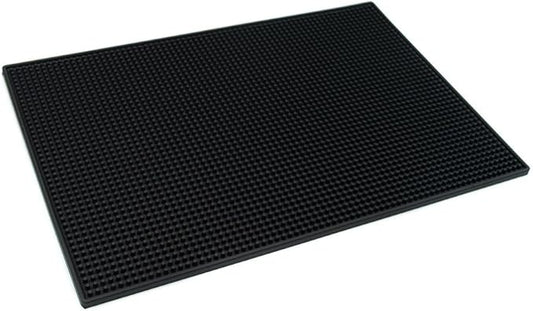 PVC Bar Service Mat for Cocktail Bartender 18x12 inches (Black)