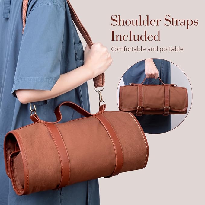 Bartender Kit Bag, 17-Piece Copper Bar Tool Set Cocktail Shaker Set with All Practical Bar Accessories, Portable Travel Cocktail Set with Shoulder Strap for Bartenders, Parties, Camping Trips