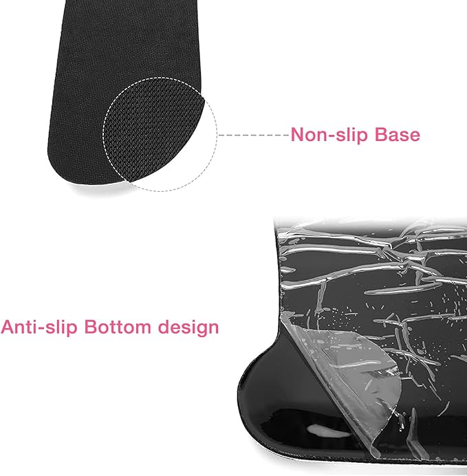 MOSISO Wrist Rest Support for Mouse Pad & Keyboard Set, Peony Ergonomic Mousepad Non-Slip Base Home/Office Pain Relief & Easy Typing Cushion with Neoprene Cloth & Raised Memory Foam, Gray
