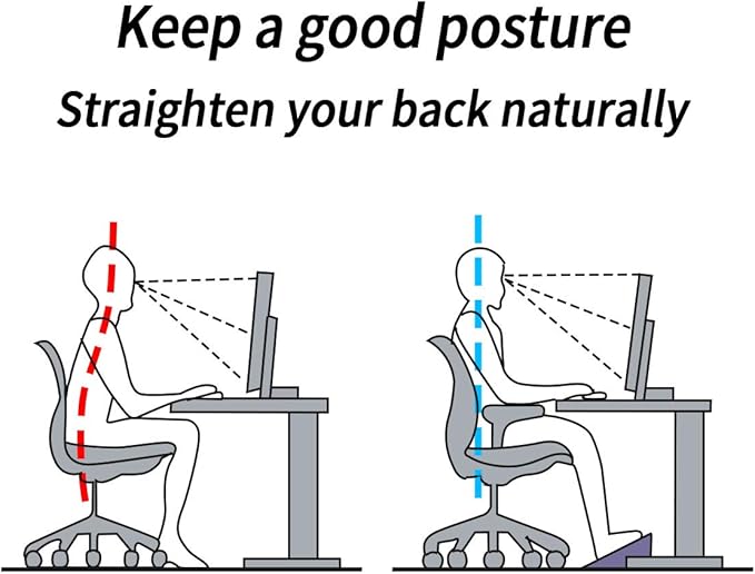 MyPlace Adjustable Height Foot Rest Under Desk at Work - 6 Height Sturdy Office Footrest - Added Heated Foot Mat - Non Slip Bottom - Straighten Back & Hip & Leg and Improve Posture…