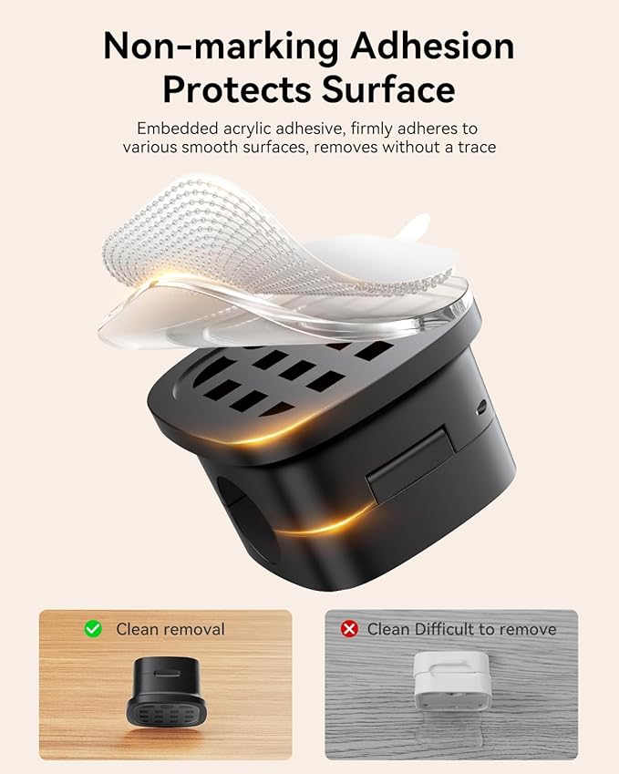 30-Pack Magnetic Cable Clips Cord Organizer,Cable Straps Smooth Adjustable,Rocoren Cable Management Accessories,Cable Holder Clips Wire Holder Keeper for Desktop,Nightstand,Home Office,Workspace,Phone