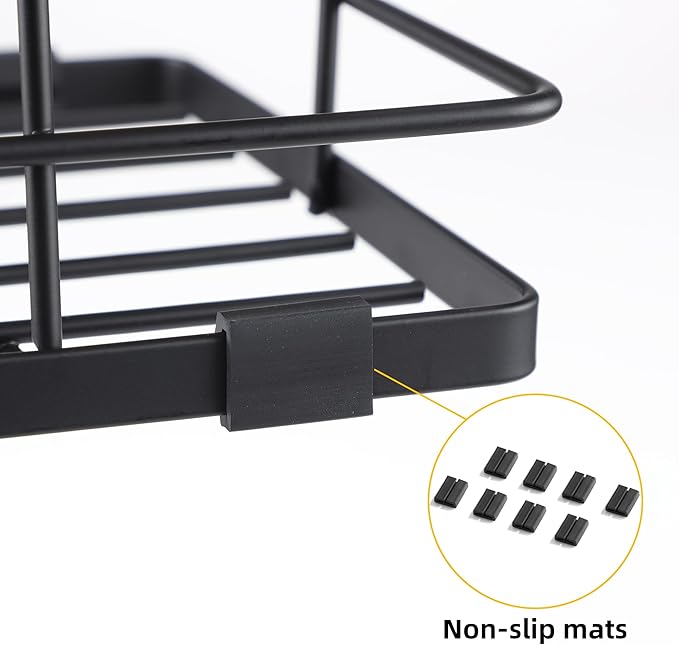 ALOCEO 2 Pack Stackable Storage Bins with Lids, Stainless Steel Extra Large Trash Bag Dispenser Roll Holder for Kitchen Sink, Laundry, Pantry Organizer and Storage, Walnut Black