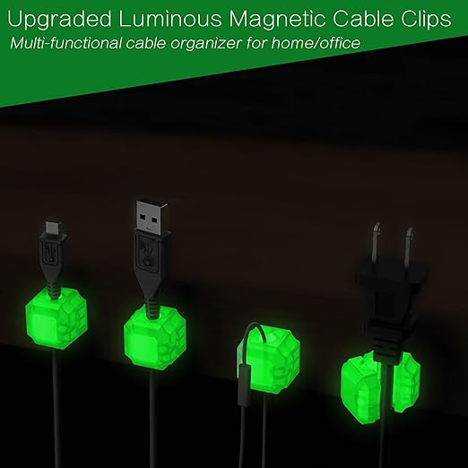 9pcs Magnetic Cable Clips - FonPeak Ultra-Adhesive Desk Cable Management Clips, Cord Organizer for Max 7.5mm/0.3 inches Cables, Suit for Desktop, Nightstand, Home, Office, Car, and Wall