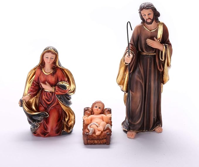 Nativity Set 8.5 inch Resin Stone 11 Figurines, Catholic Gift Holy Family Christmas Decoration Nativity Scene