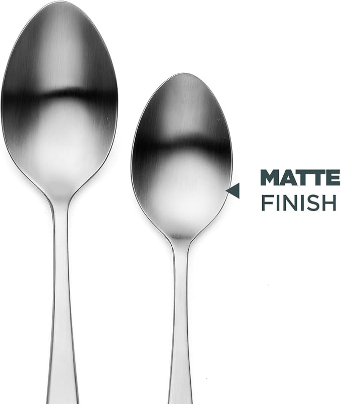 Godinger Flatware Set, Matte Finish Stainless Steel Cutlery Silverware Flatware Sets, 20 Piece Set, Service for 4