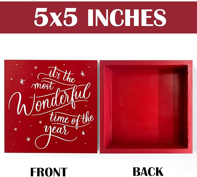 Christmas Vacation Holiday Decorations - Merry Xmas Decor - 5 x 5 Inches