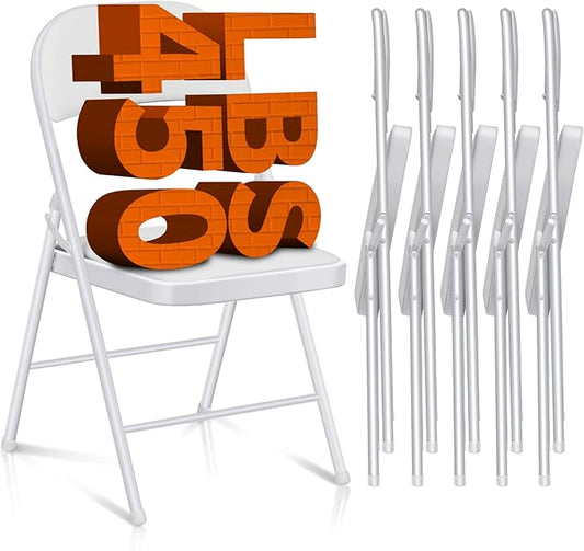6 Pack Folding Chairs with Cushion – Padded Memory Foam Seating White Space-Saving Foldable Chairs for Indoor Outdoor Weddings, Parties, Backyard & Office Events (White, 6 Pack)