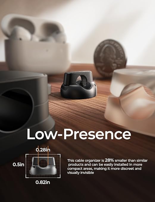 10 Pack Magnetic Cable Clips [2025 Minimum Size] LISEN Magnetic Cord Holder for Nightstand Desk, Cable Management for Home Office Organizer Wire Organizers for iPhone 17 Charger Cord, Dorm, Wall, Car