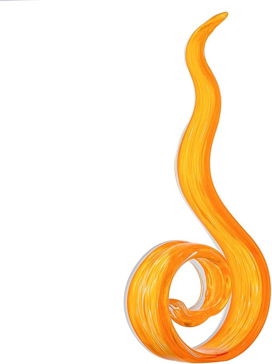 11.4" Tall Hand-Blown Glass Sculpture Murano-Style Sculpture Art Ornament Statue Figurines Home Decor Accent Piece Coastal Ocean Nautical Home Decor,Shelf,TV Stand,Tabletop Centerpieces,Wonderful Gift