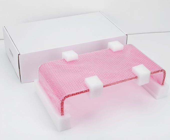 Acrylic Monitor Stand Riser Acrylic Laptop Stand for Desk Clear Computer Monitor Stand for Desk Accessories iMac Organizer Office Must-Haves Product for Working from Home Bright Pink