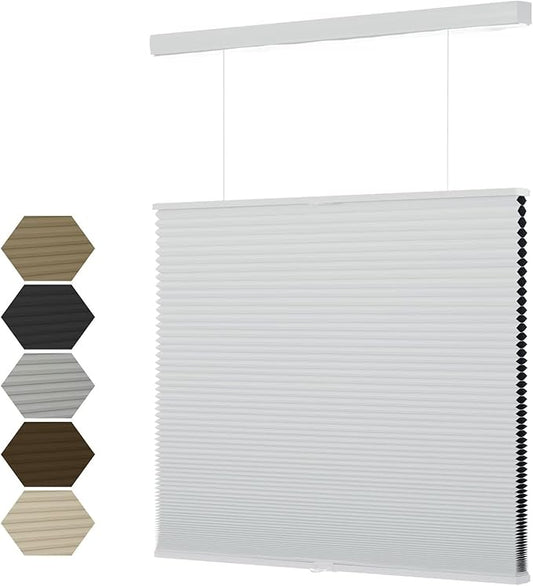 MYshade Top Down Bottom Up（TDBU） Cellular Shades, 1.5 inch Cordless Blackout Honeycomb Pleated Blinds for Windows Home Bedroom Office, Light Control, Thermal Insulated,（34.5" W x 72" H,Black）