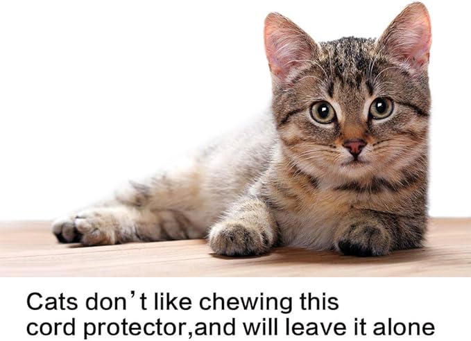 Alex Tech 10ft - 1 inch Cord Protector Wire Loom Tubing Cable Sleeve Split Sleeving for USB Cable Power Cord Audio Video Cable - Protect Cat from Chewing Cords - White