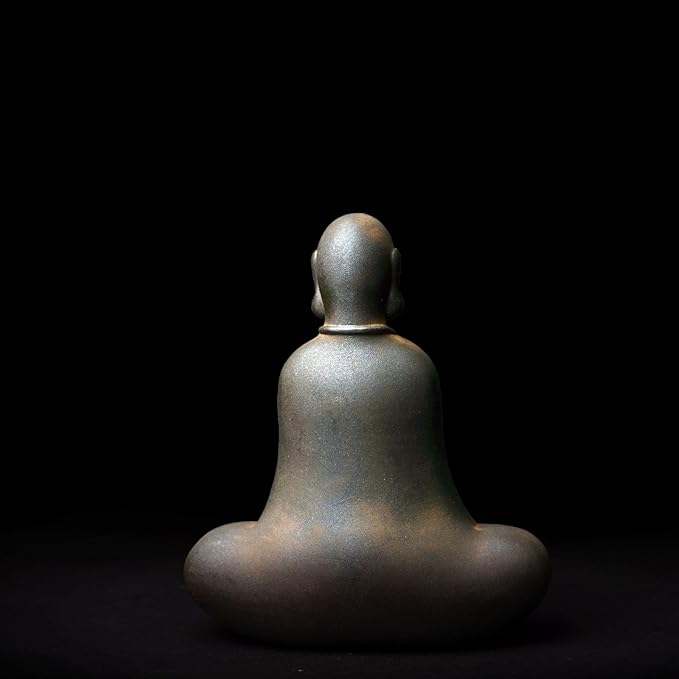 Faceless Buddha Statue - Solid Cast Iron Buddha Figurine, Indoor Outdoor Zen Decor for Spiritual Room Meditation