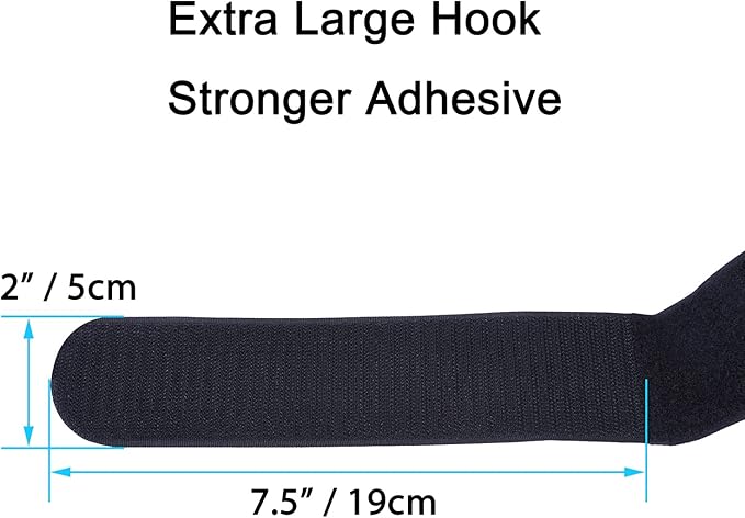 Extra Large 4 Pack 2 x 60 Inches Hook and Loop Strap, Reusable Fastening Cable Tie Down Straps by Wisdompro - Reusable, Durable Functional Cinch Cable Straps for Your Home, Office, Workspace