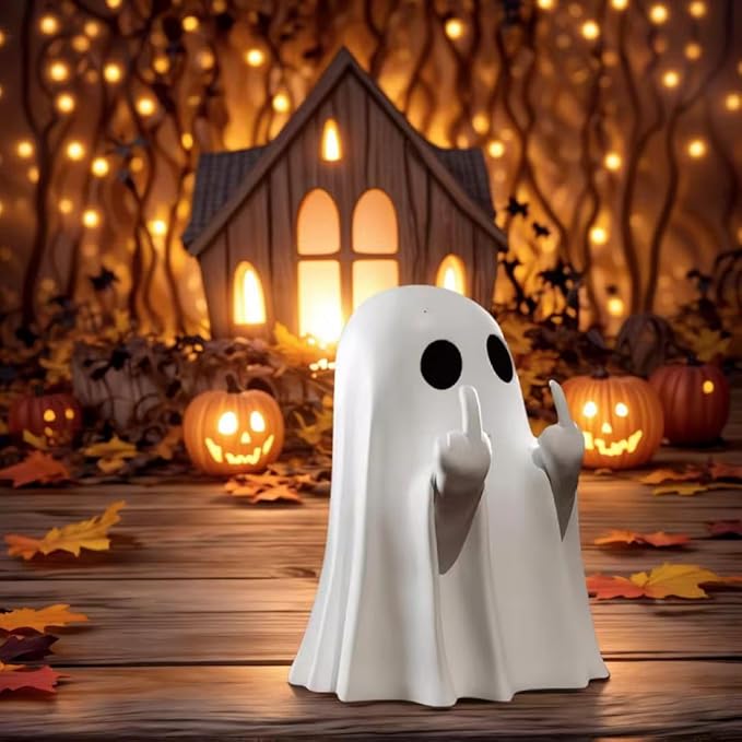 Halloween Ghost Figurine, Funny Ghost Decor, Cute Halloween Decorations, Ghost Statue Decor for Home Table Fireplace, Party Decorations,Small Gifts