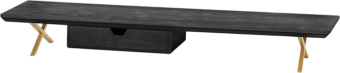 Anji Mountain Monitor Stand - Desktop Organizer & Laptop Riser, Ergonomic Monitor Riser, Space-Saving Monitor Stand for Desk, Durable Construction, Easy Assembly, Ideal for Home & Office,Black