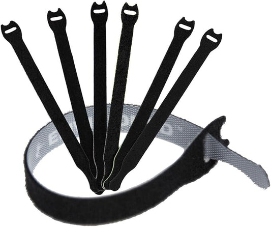 Reusable Cable Ties 1/2" x 8" for Cable Management and Organizing Cords - 60 Pack (Black)