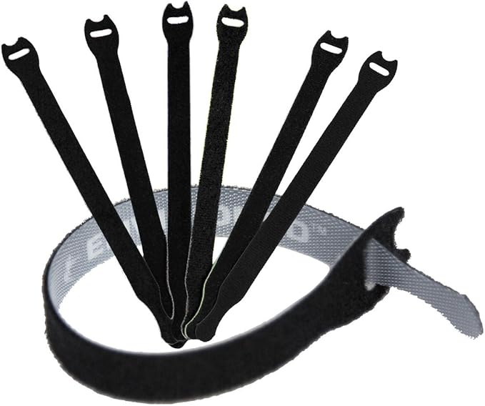 Reusable Cable Ties 1/2" x 4" for Cable Management and Organizing Cords - 30 Pack (Black)