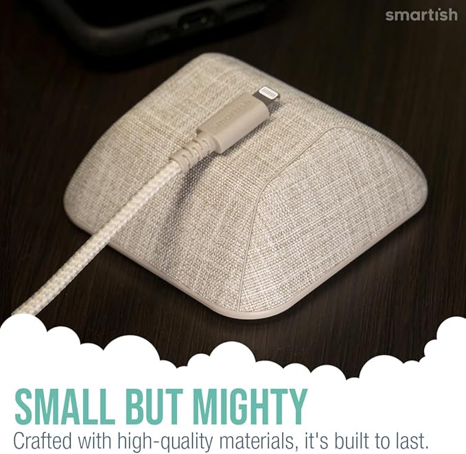 Smartish® Magnetic Cord Holder - Cable Wrangler Organizer with Magnet Clips for Charger Management on Desktop, Nightstand, or Side Table for All Cables, USB-C, Lightning Cables - Lightly Toasted Beige