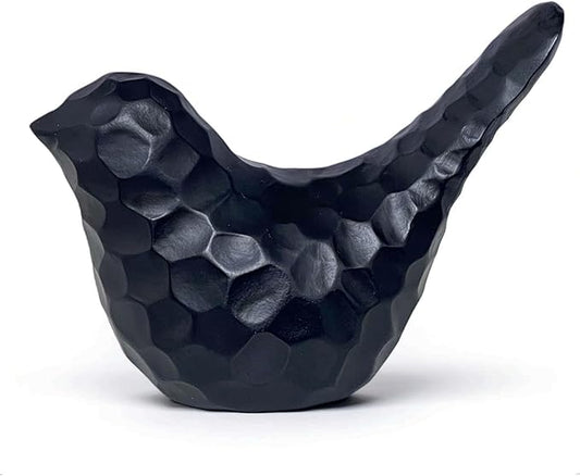 Carved Black Bird Figurines Living Room Office Shelf Home Decor Accents,Bird Gifts for Bird Lovers Women,Knick Knacks for Shelves Bookshelf