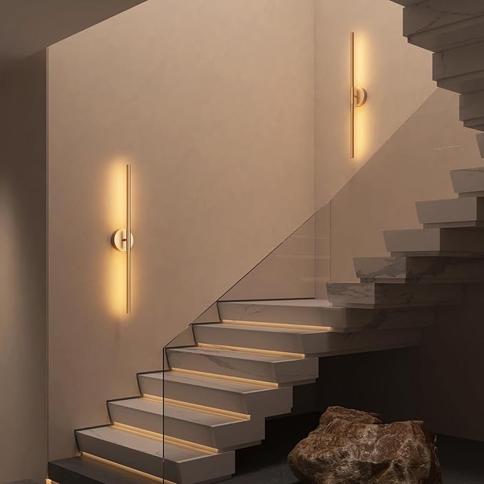 Battery Operated Wall Sconces Set of 2, 360°Rotation Wireless Rechargeable Wall Lights: Dimmable Detachable Wall Lamp with Remote Control, 3000K-6000K Infinite Dimming Wall Sconce 34.7 Inch