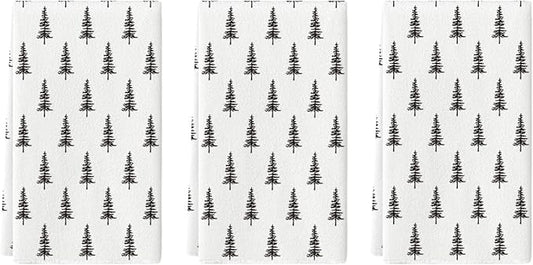 Artoid Mode Beige Xmas Tree Christmas Kitchen Towels Dish Towels, 18x26 Inch Holiday Winter Decoration Hand Towels Set of 3