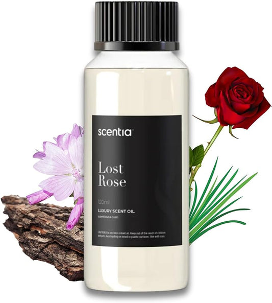 Scentia Hotel Diffuser Oil Inspired by Fairmont Hotel Scent - 120 mL 4.06 fl oz - Refill Diffuser Oil Blend Rose, Oud Wood & Clove Notes for Aromatherapy Diffusers - Lost Rose, Mothers Day Gift