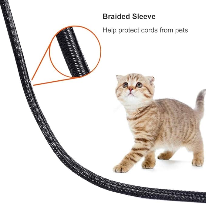 ZhiYo 6.6ft - 1 inch Cable Sleeve, Cord Wrap Wire Protector Tubing for Pets, PC Cable Wrap, Computer Cable Management Sleeve - Black