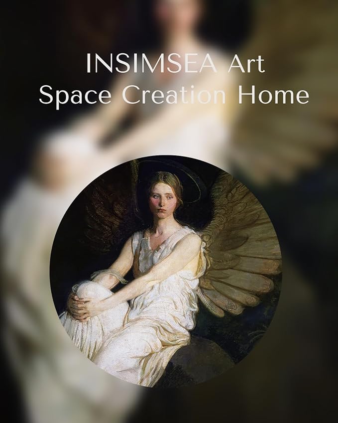 InSimSea Framed Canvas Wall Art Home Decor,Stevenson Angel Vintage America Country Memorial Classical Oil Painting Prints Decorative for Living Room, Bedroom, Office Wall Decor 16X20In