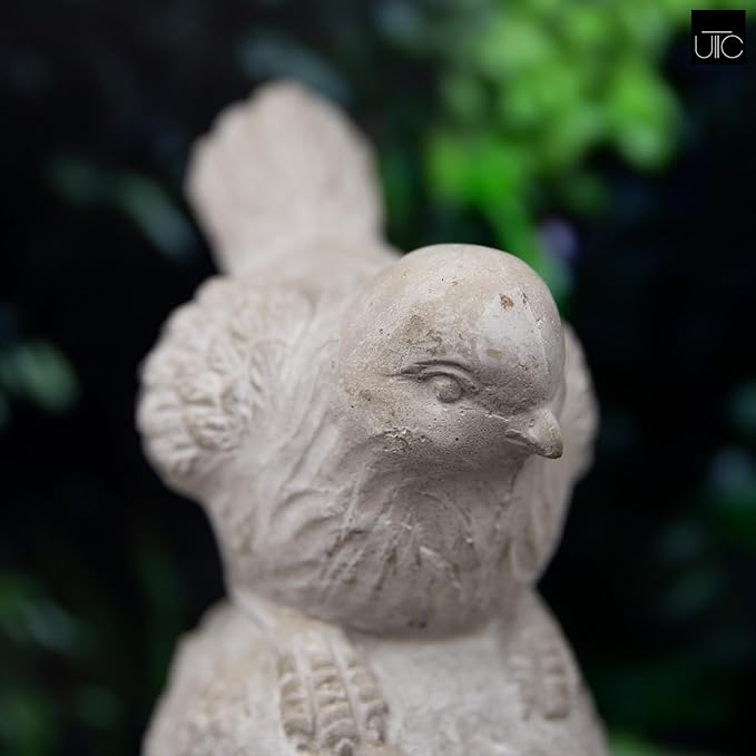 Bird Statues for Outdoor, Small Decorative Cement Bird Sculpture for Lawn, Patio Yard Lawn Figurine Decorative Ornament Home Decor Items: 4.50"x3.75"x7.50"H