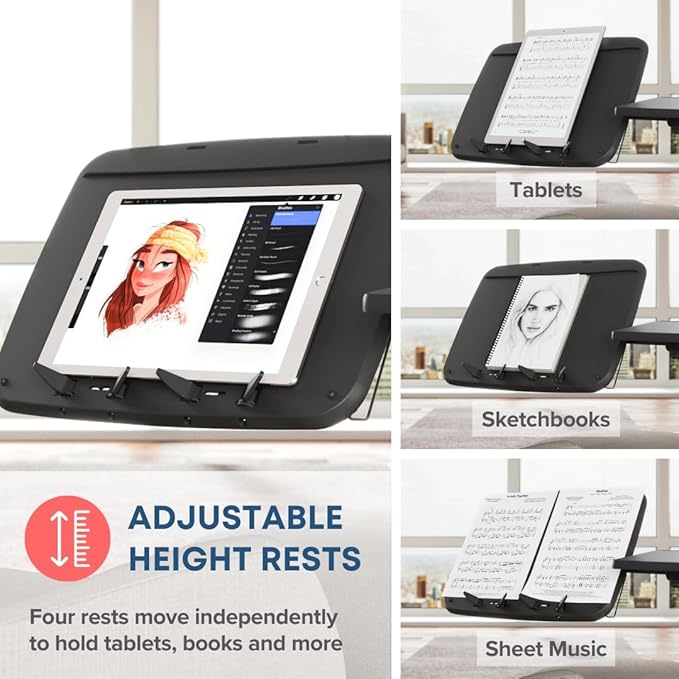 LEVO G2 V16 Mobile Laptop Stand Desk Rolling Cart Adjustable with Mouse Tray