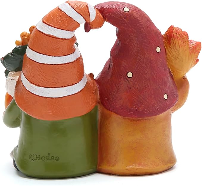 Hodao Fall Thanksgiving Pumpkin Gnome Decorations Handmade Swedish Tomte Gnome Elf for Fall Decor Gift - Thanksgiving Party Home Couple Gnomes Decor - Autumn Gift