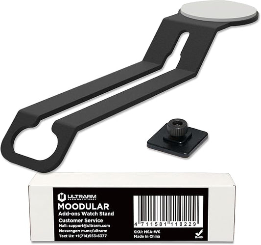 Moodular Add-ons Watch Stand for Smart Watch (Charger Not Included) [Accessory Only - Requires Moodular Wooden Monitor Stand Slide Rails for Use] Black MSA-WS