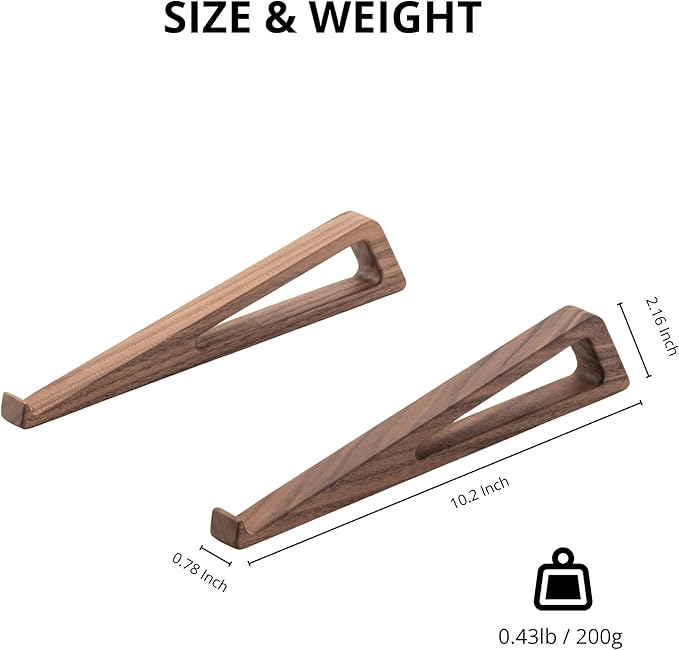muso wood Laptop Stand for Desk, Walnut Laptop Riser, Ergonomic Wooden Laptop Ventilated Stand with 10 to 17.3 Inches Notebook PC Computer - Walnut