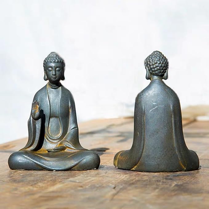 Faceless Buddha Statue - Solid Cast Iron Buddha Figurine, Indoor/Outdoor Zen Decor for Meditation & Spiritual Room