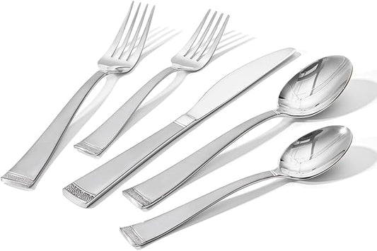 HIKAA 20PCS Matte Handle Silverware Set for 4, Stainless Steel Flatware Set, Modern Design Cutlery Set for Home/Hotel/Wedding, Dishwasher Safe