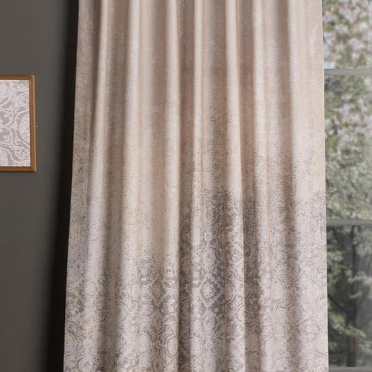 Maison d'Hermine Curtains for Living Room 100% Cotton 96 inch Length One Panel Window Curtains for Bedroom with Loop & Rod Pockets - Imperfection - Fog, 50" W x 96" L