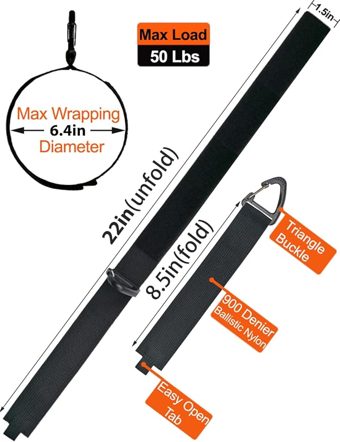 Extension Cord Holder Organizer(4 Pack XL), Hose Hanger for Garage Organization and Storage, 16-Inch Heavy Duty Storage Straps, Garage Gadgets for Men