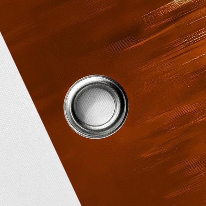 JAWO Abstract Orange Shower Curtain, Gold Blue Boho Ombre Minimalist Chic Art Shower Curtains, Modern Neutral Contemporary Striped Brush Strokes Tan Art Waterproof Bathroom Curtain with 12 Hooks