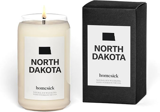 Homesick Premium Scented Candle, North Dakota - Scents of Spruce Needles, Clove, 13.75 oz, 60-80 Hour Burn, Natural Soy Blend Candle Home Decor, Relaxing Aromatherapy Candle