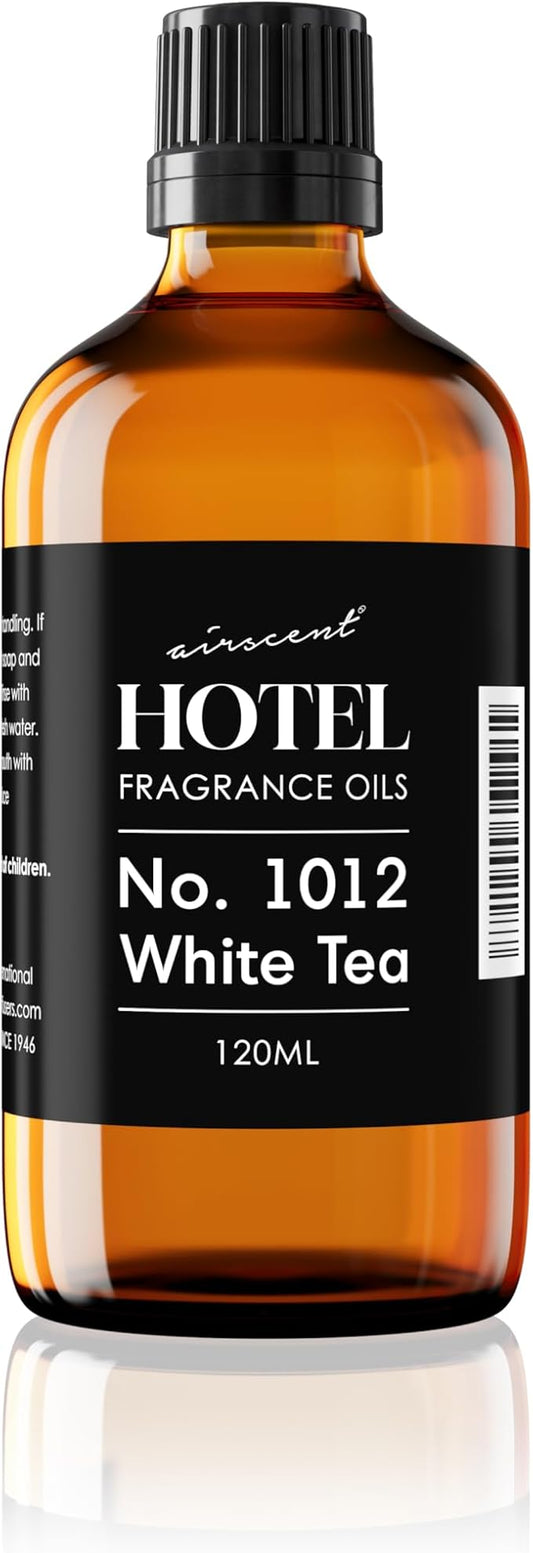 AirScent Hotel Diffuser Oil No. 1012 Inspired by The White Tea Hotel Scent - Premium Fragrance Oil for Ultrasonic and Waterless Diffusers and Crafting - 120 mL, 4 fl oz Bottle