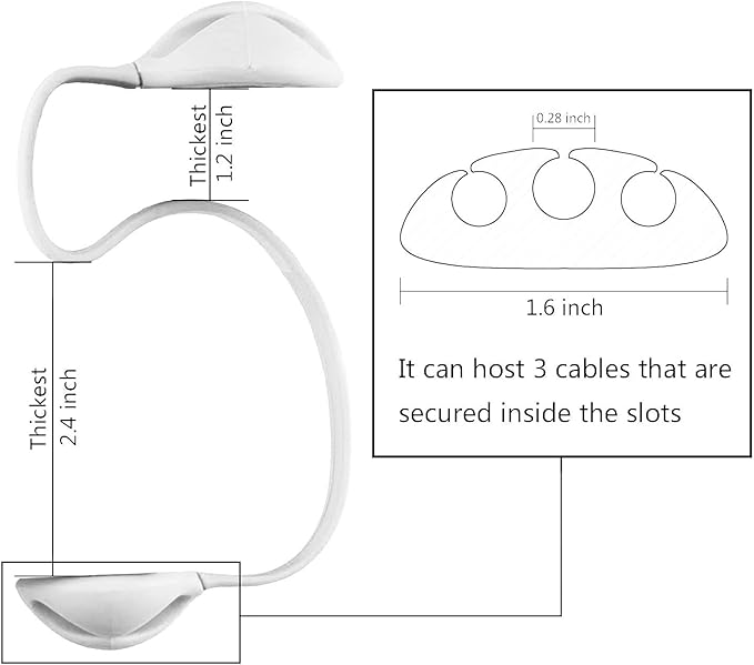 Cable Holder - Cord Organizer - Cable Management Clips - Wire Holder System -3 Packs Multipurpose Cable Clips for Phone Chargers, USB Cables - Home, Office, Nightstand, Desk Organizer (Dark Green)